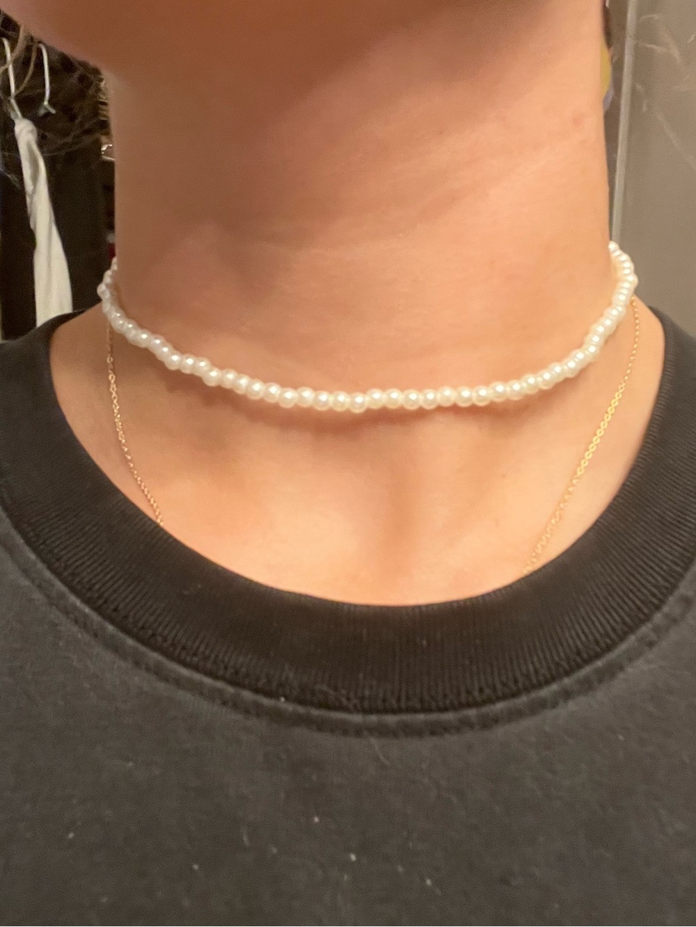 Brandy Melville White Pearl Choker Necklace